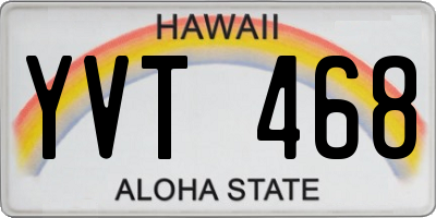 HI license plate YVT468