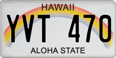 HI license plate YVT470