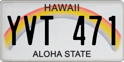 HI license plate YVT471