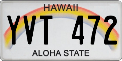 HI license plate YVT472