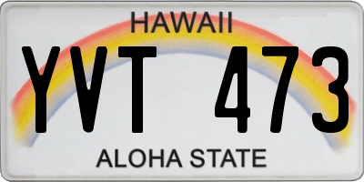 HI license plate YVT473