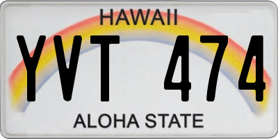 HI license plate YVT474