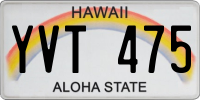 HI license plate YVT475