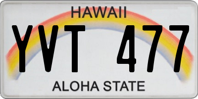 HI license plate YVT477
