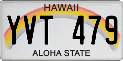 HI license plate YVT479