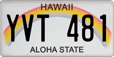 HI license plate YVT481