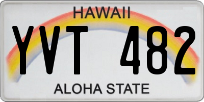 HI license plate YVT482