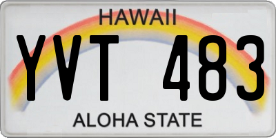 HI license plate YVT483