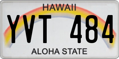 HI license plate YVT484