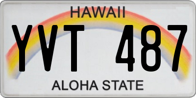 HI license plate YVT487