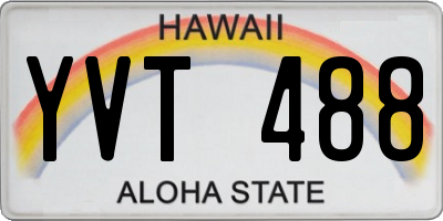 HI license plate YVT488