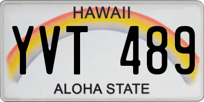 HI license plate YVT489