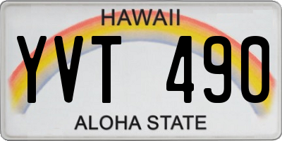 HI license plate YVT490