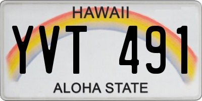 HI license plate YVT491