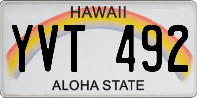 HI license plate YVT492