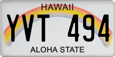 HI license plate YVT494