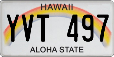 HI license plate YVT497