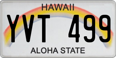 HI license plate YVT499