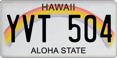 HI license plate YVT504
