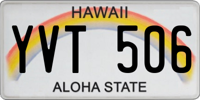 HI license plate YVT506