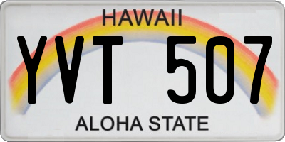 HI license plate YVT507