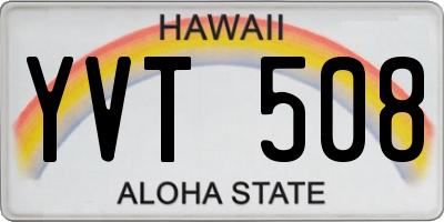 HI license plate YVT508