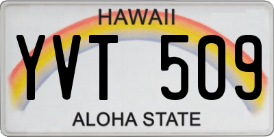 HI license plate YVT509