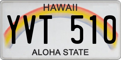 HI license plate YVT510