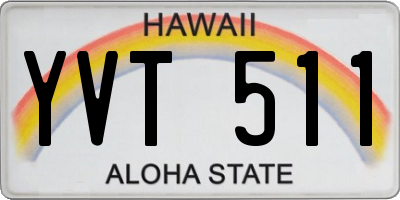 HI license plate YVT511