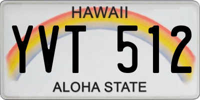 HI license plate YVT512