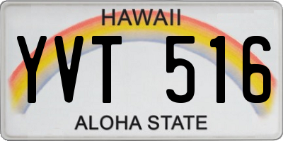 HI license plate YVT516