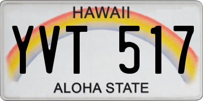 HI license plate YVT517