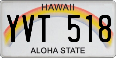 HI license plate YVT518