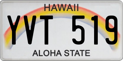 HI license plate YVT519