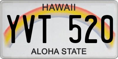 HI license plate YVT520