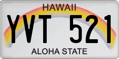 HI license plate YVT521