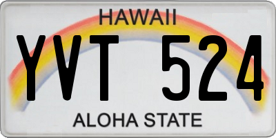 HI license plate YVT524