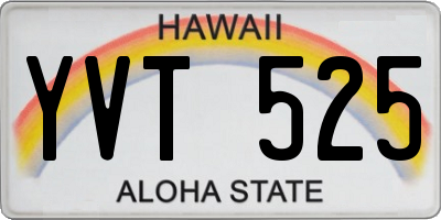 HI license plate YVT525