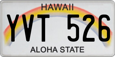 HI license plate YVT526
