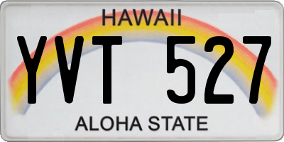HI license plate YVT527