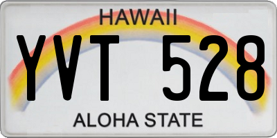 HI license plate YVT528