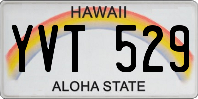 HI license plate YVT529