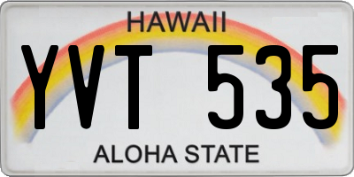 HI license plate YVT535