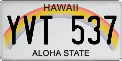 HI license plate YVT537
