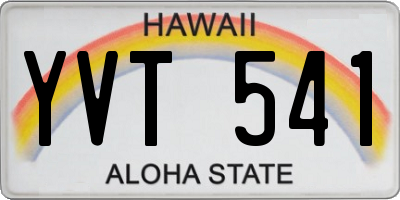 HI license plate YVT541