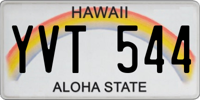 HI license plate YVT544