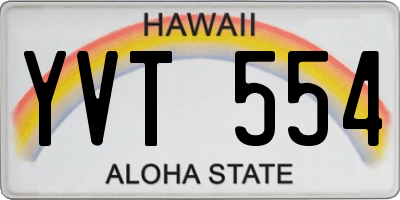 HI license plate YVT554