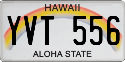 HI license plate YVT556