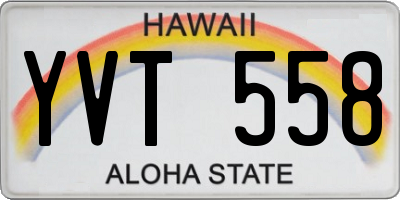 HI license plate YVT558