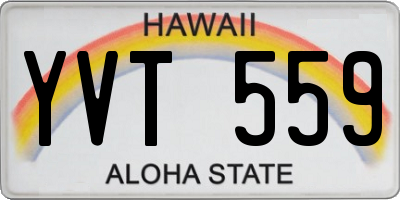 HI license plate YVT559
